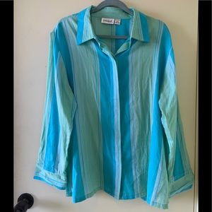 Claudia Richard Blue & Teal Button-Up Shirt